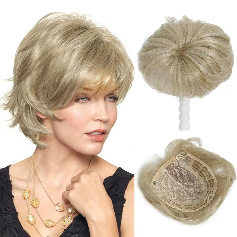 Lace-Front Silver Gray Short Wig